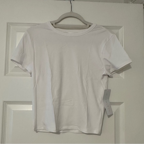 Athleta Ribbed Cropped Ter White Women's M - Picture 2 of 4